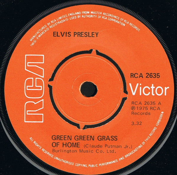 Elvis Presley : Green Green Grass Of Home (7", Single)