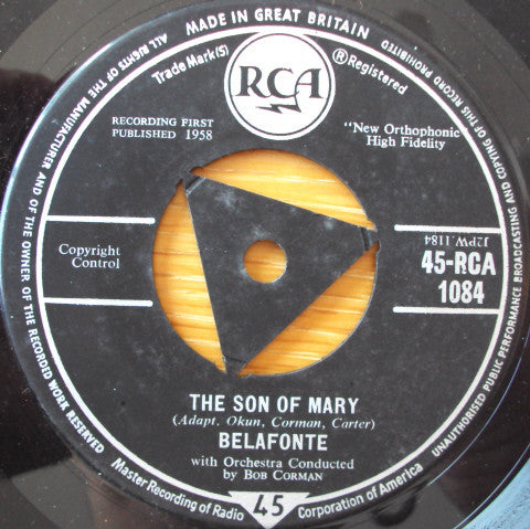 Harry Belafonte : The Son Of Mary (7")