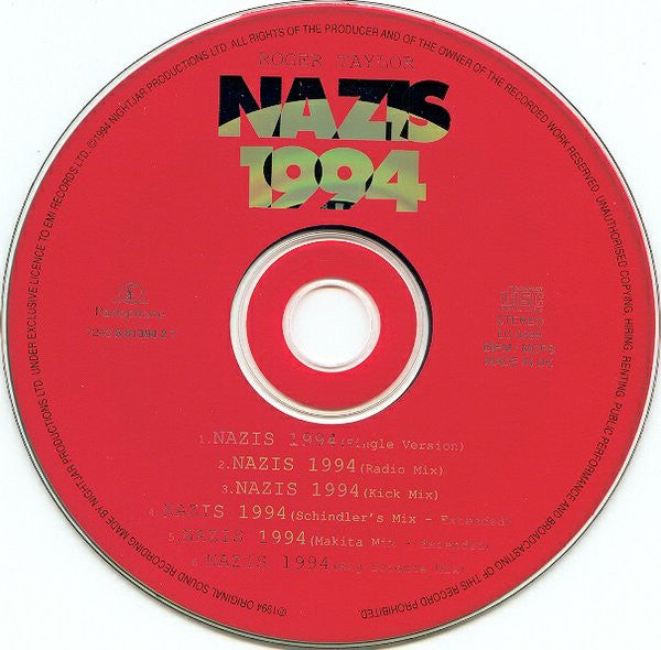 Roger Taylor : Nazis 1994 (CD, Single)