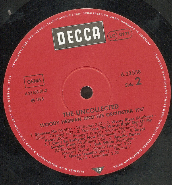 Woody Herman And His Orchestra : 1937 - The Uncollected (LP, Album)