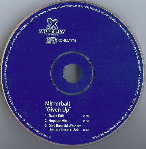 Mirrorball : Given Up (CD, Single)