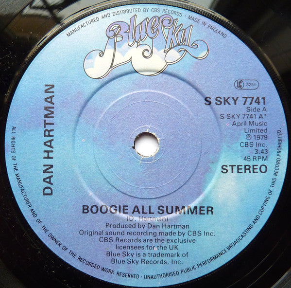 Dan Hartman : Boogie All Summer (7", Single)