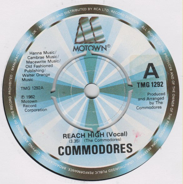 Commodores : Reach High (7", Single)