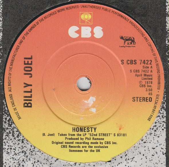 Billy Joel : Honesty (7")