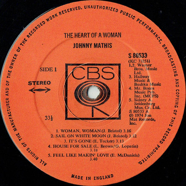 Johnny Mathis : The Heart Of A Woman (LP)