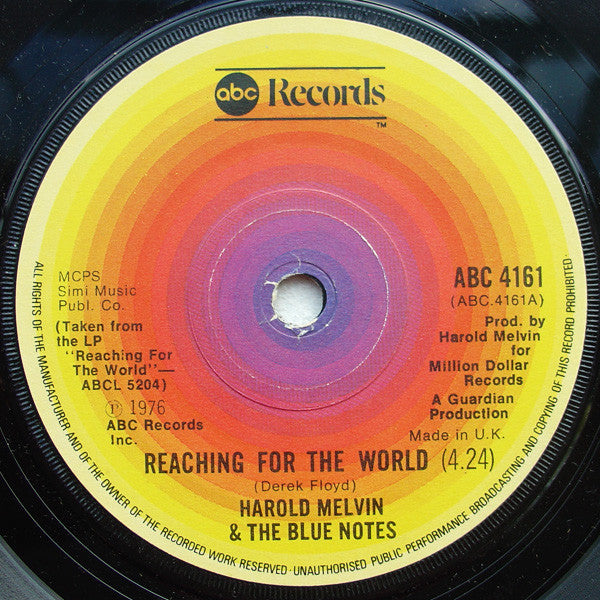 Harold Melvin And The Blue Notes : Reaching For The World (7", Single)