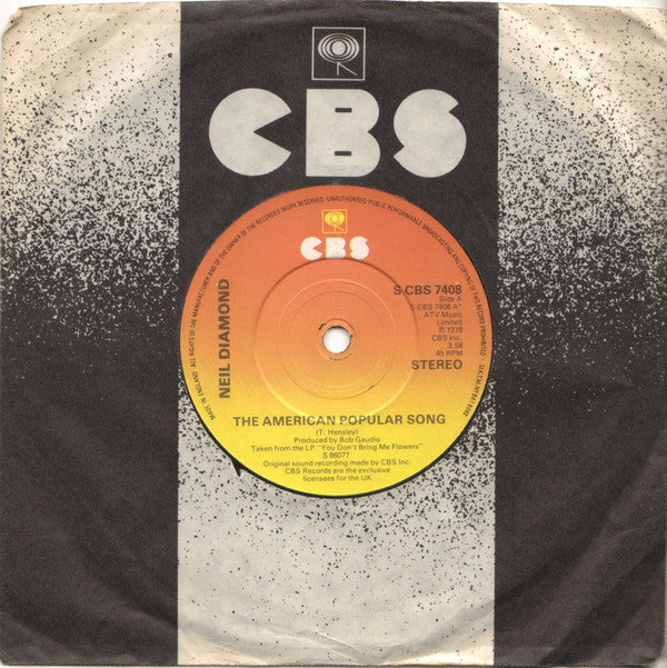 Neil Diamond : The American Popular Song (7", Single)