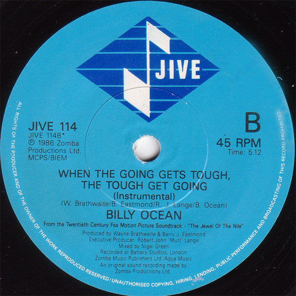 Billy Ocean : When The Going Gets Tough, The Tough Get Going (7", Single)