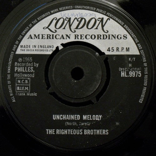 The Righteous Brothers : Unchained Melody (7", Single)