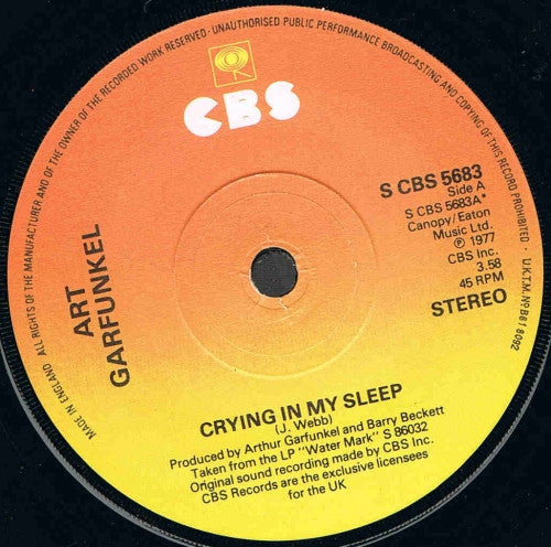 Art Garfunkel : Crying In My Sleep (7")