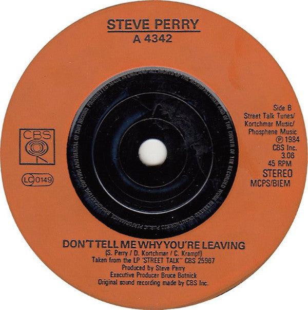 Steve Perry : Oh Sherrie (7", Inj)
