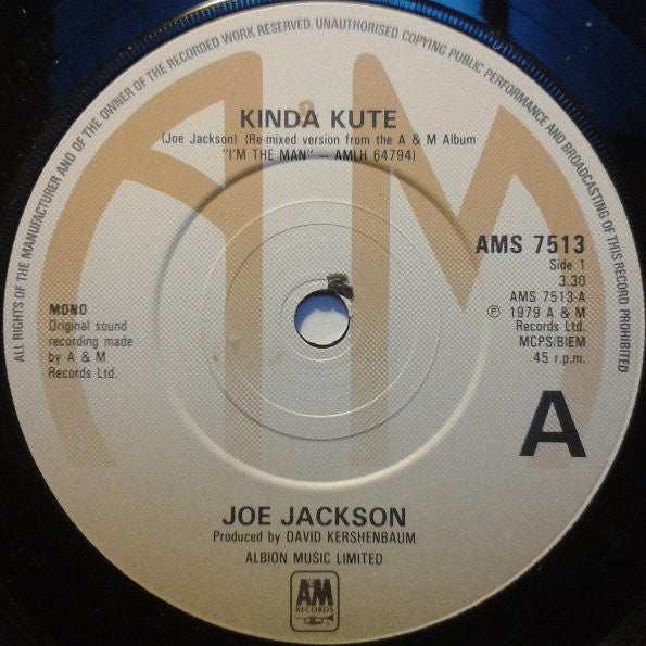 Joe Jackson : Kinda Kute (7", Single, Mono, Whi)