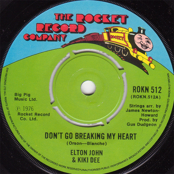 Elton John & Kiki Dee : Don't Go Breaking My Heart (7", Single, Com)
