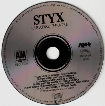 Styx : Paradise Theatre (CD, Album, RE)