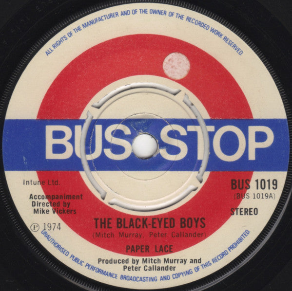 Paper Lace : The Black-Eyed Boys (7", Single)