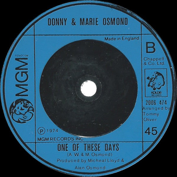 Donny & Marie Osmond : Morning Side Of The Mountain (7")