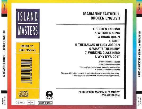 Marianne Faithfull : Broken English (CD, Album, RE)