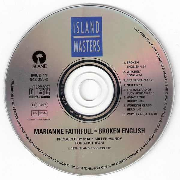 Marianne Faithfull : Broken English (CD, Album, RE)