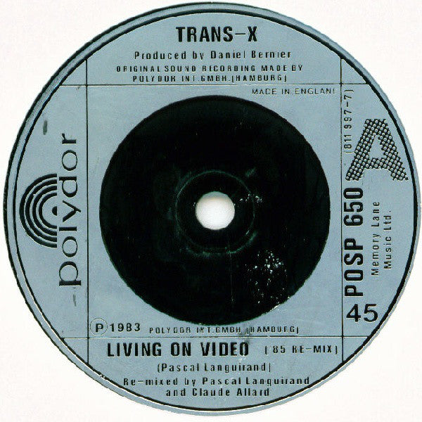 Trans-X : Living On Video ('85 Re-Mix) (7", Single)
