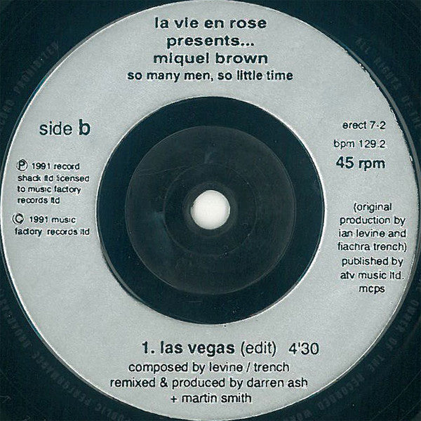 'La Vie En Rose' Presents Miquel Brown : So Many Men, So Little Time (7")