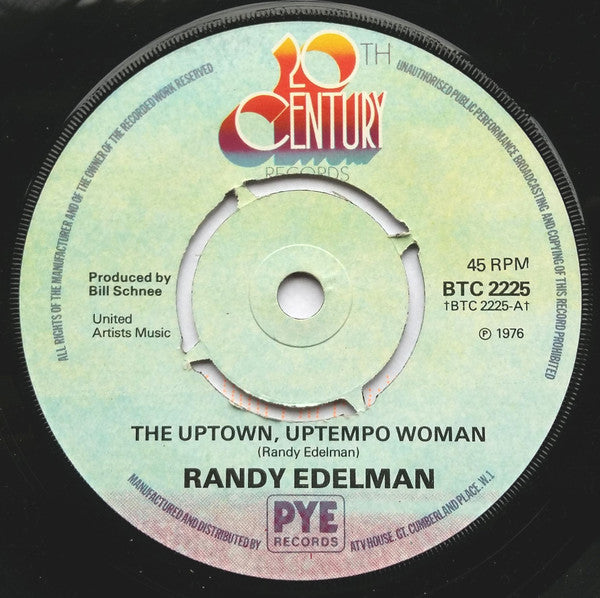 Randy Edelman : The Uptown, Uptempo Woman (7", Single)