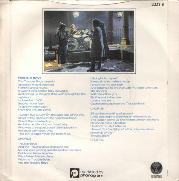 Thin Lizzy : Trouble Boys (7", Single, Whi)