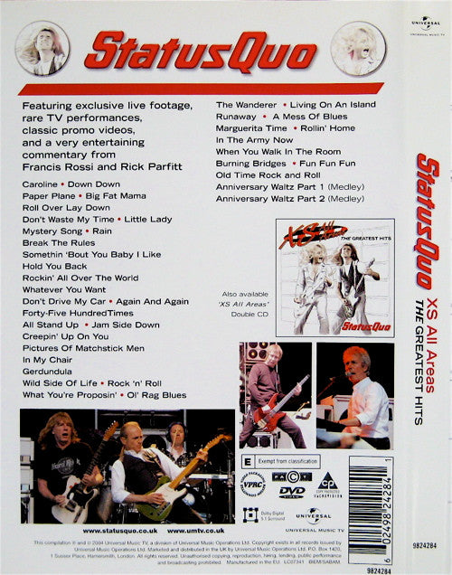 Status Quo : XS All Areas The Greatest Hits (DVD-V, Comp)