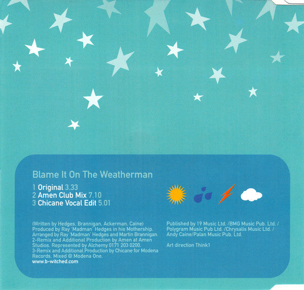 B*Witched : Blame It On The Weatherman (CD, Single)