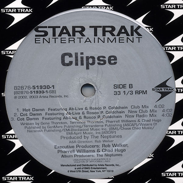 Clipse Featuring Ab-Liva & Rosco P. Coldchain : Hot Damn (12")