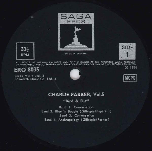 Charlie Parker : Vol. 5 / Bird And Diz (LP, Comp)