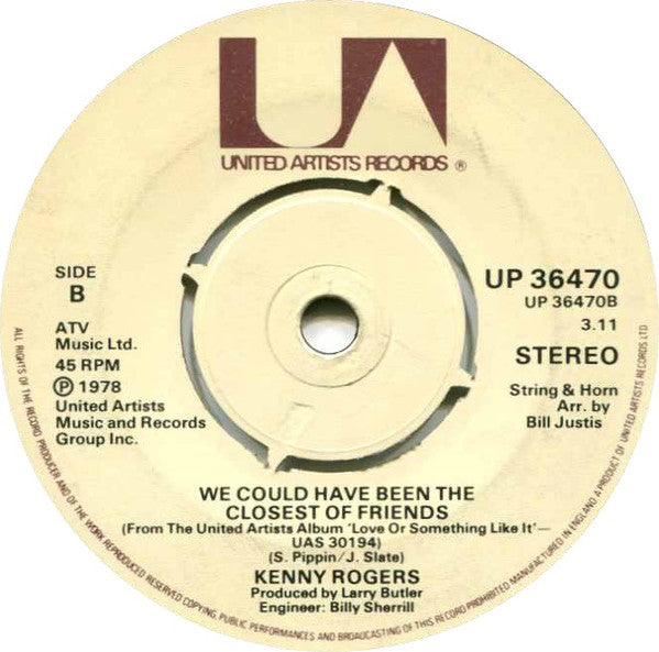 Kenny Rogers : Sail Away (7")