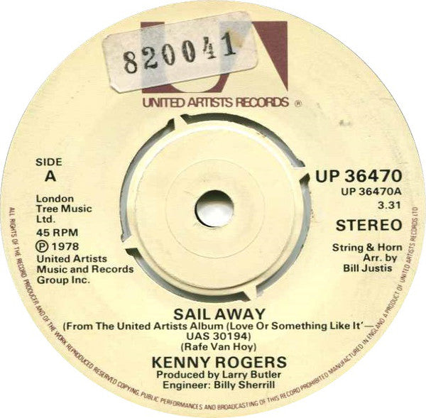 Kenny Rogers : Sail Away (7")