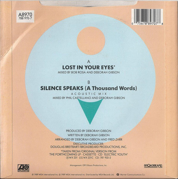 Debbie Gibson : Lost In Your Eyes (7", Single)