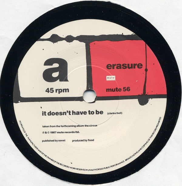 Erasure : It Doesn't Have To Be (7", Single)
