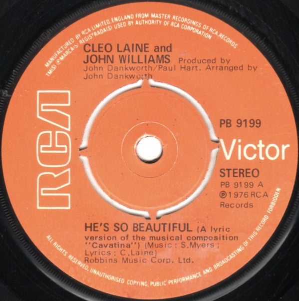 Cleo Laine And John Williams (7) : He's So Beautiful (7")