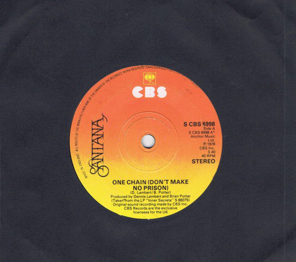 Santana : One Chain (Don't Make No Prison) (7", Single)