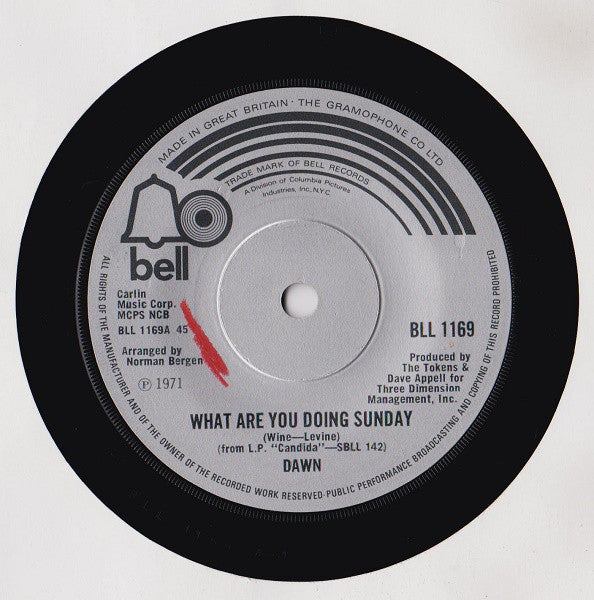Dawn (5) : What Are You Doing Sunday (7", Single)