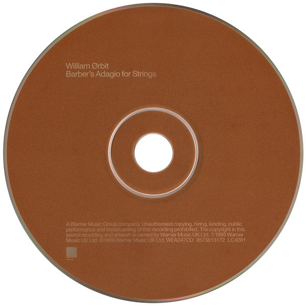 William Orbit : Barber's Adagio For Strings (CD, Single)