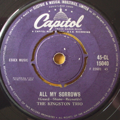 Kingston Trio : All My Sorrows / M.T.A. (7", Single)