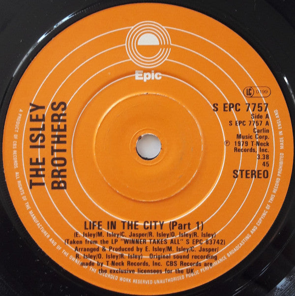 The Isley Brothers : Life In The City (7", Single)