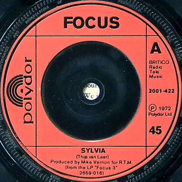 Focus (2) : Sylvia (7", Single, Inj)