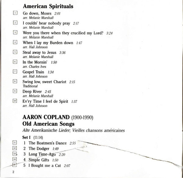Aaron Copland - Willard White : Old American Songs I & II; American Spirituals; Folk-Songs From Barbados & Jamaica (CD, Album)