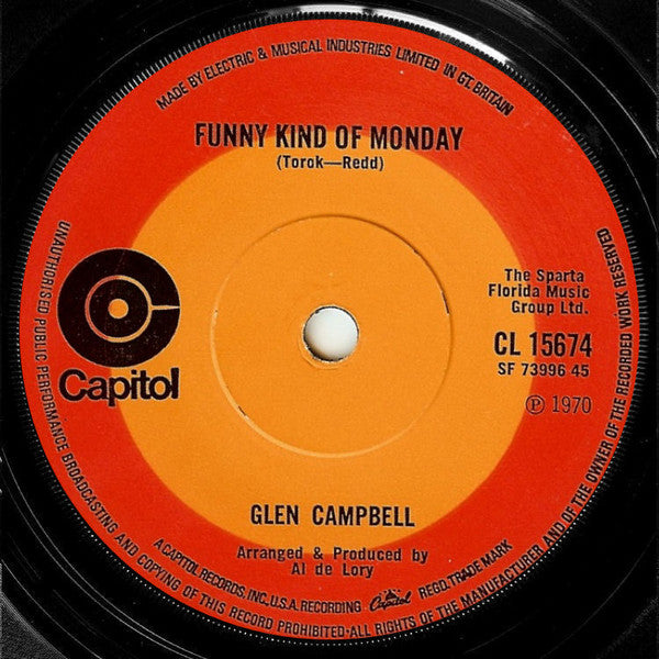 Glen Campbell : Dream Baby (How Long Must I Dream) (7")