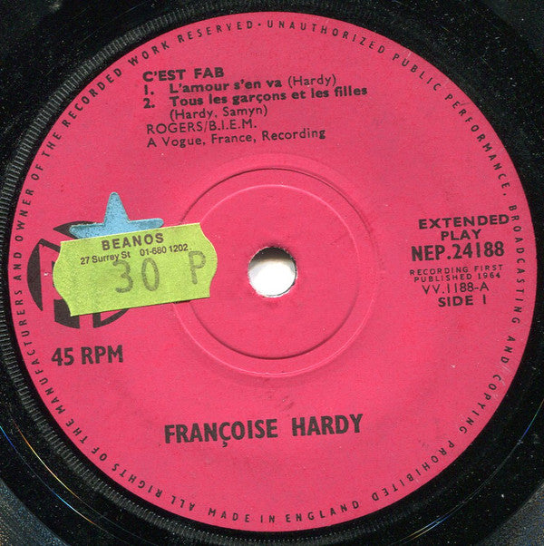 Françoise Hardy : C'est Fab ! (7", EP)
