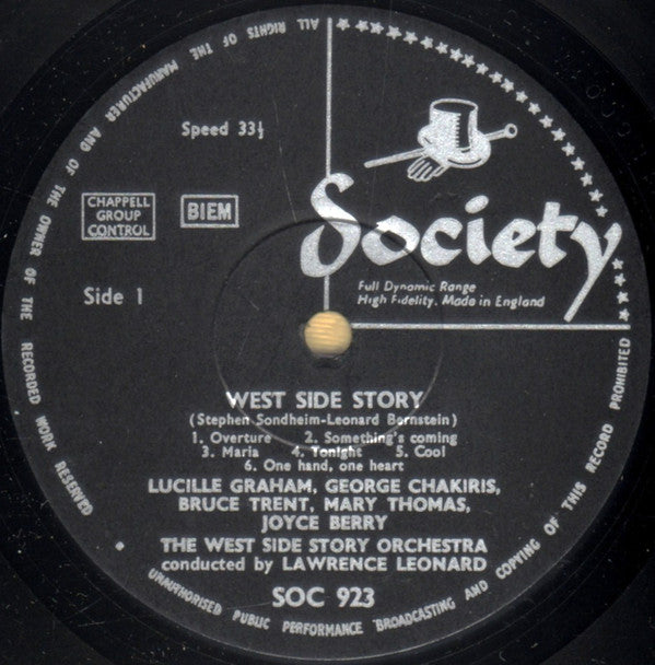 "West Side Story" 1963 London Cast, Orchestra Conducted By Lawrence Leonard With George Chakiris, Bruce Trent, Lucille Graham : West Side Story (LP, Mono)