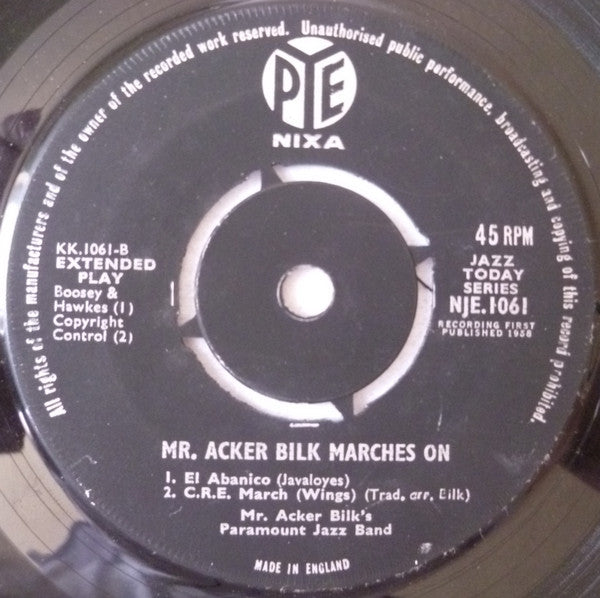Acker Bilk And His Paramount Jazz Band : Mr. Acker Bilk Marches On (7", EP)