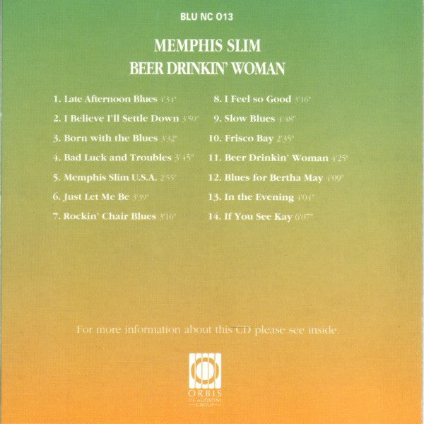 Memphis Slim : Beer Drinkin' Woman (CD, Comp, RM)