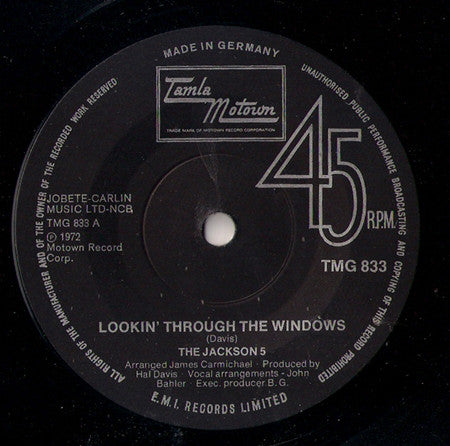 The Jackson 5 : Lookin' Through The Windows (7", Single, Sol)