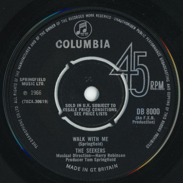 The Seekers : Walk With Me  (7", Single)