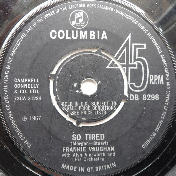 Frankie Vaughan : So Tired (7", Single)